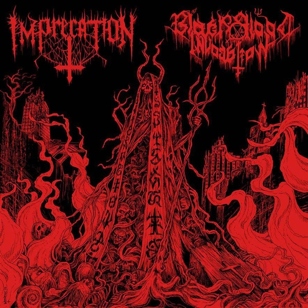 IMPRECATION BLACK BLOOD INVOCATION Diabolical Flames Of The Ascended Plague LP