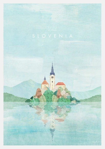 Jezioro Bled Słowenia PLAKAT